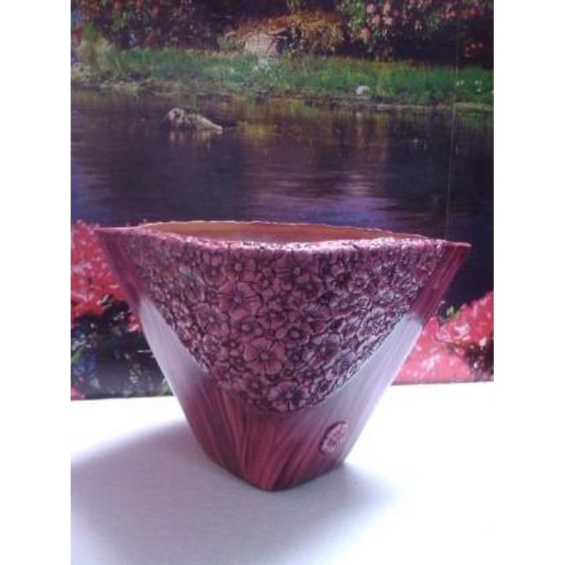 Carnations Square  Fiber Planter Red