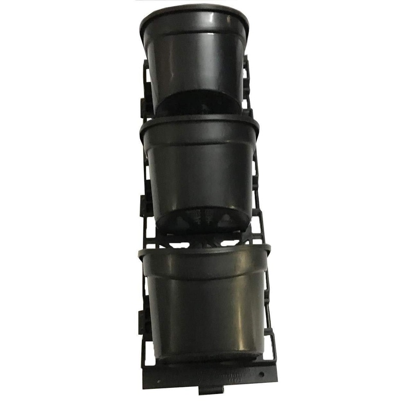 Vertical Wall Garden Model Vertigreen Black (1 Frame + 3 Pots)