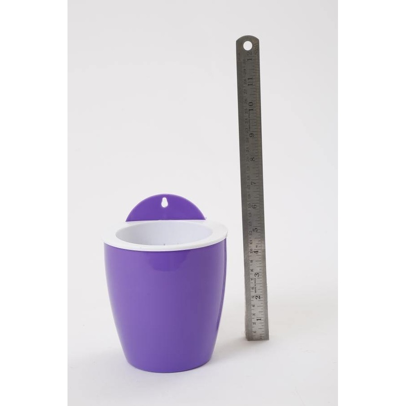 Violet-White Self Watering Hanging Planter Flower Pot