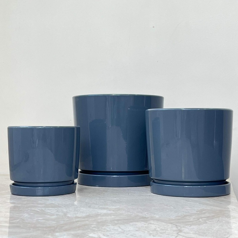 Blue Horizon Ceramic Planter Set Of 3