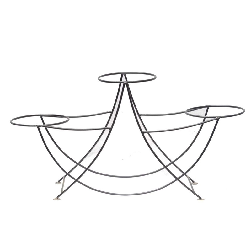 3 Pot Stand Round Black