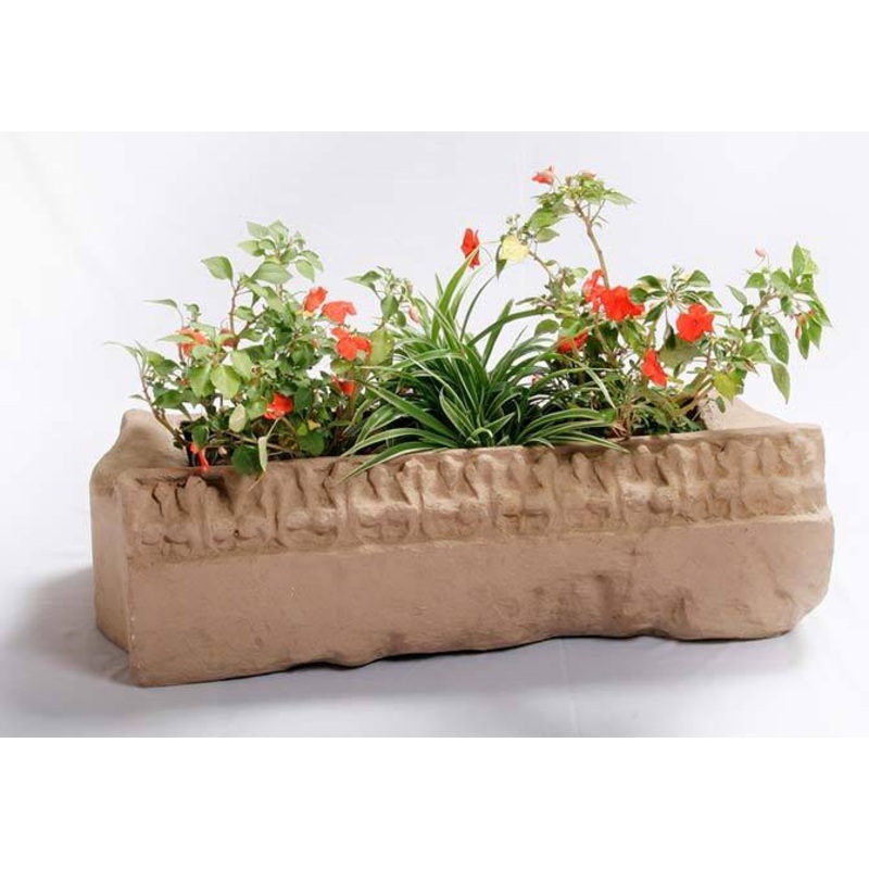 Antique Stone Fiber Planter Brown