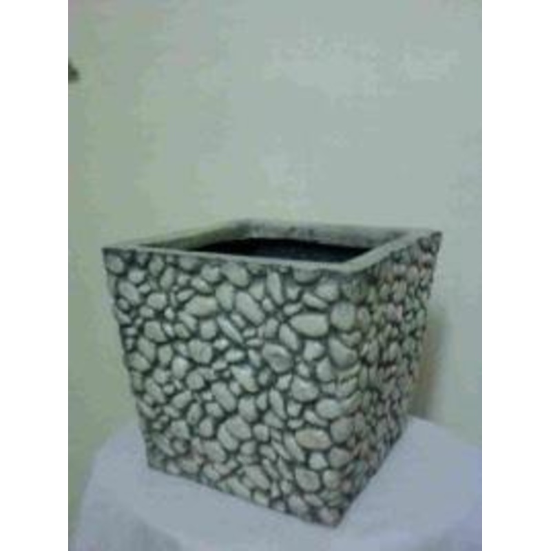 Champa  Square  Fiber Planter Gray