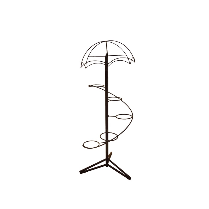 Spiral Umbrella Pot Plant Stands Black