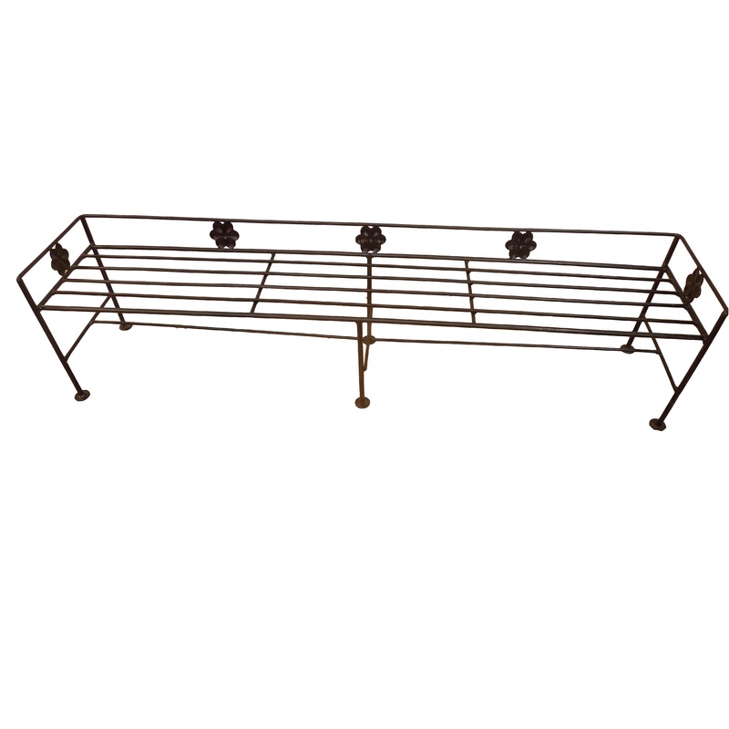 Wrought Iron Powder Coated Single Step 4(BIG) Pot Stand Black