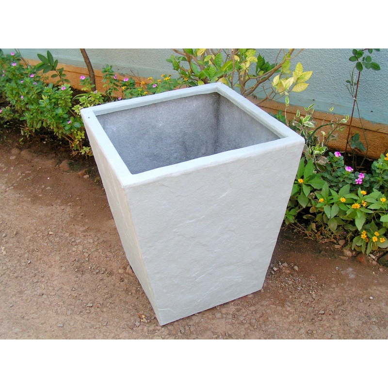 Slate White Fiber Planter