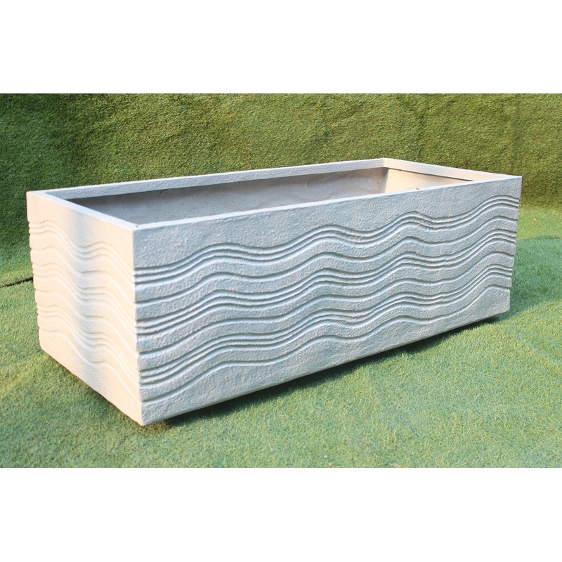 Stone Surge Gray Fiber Planter