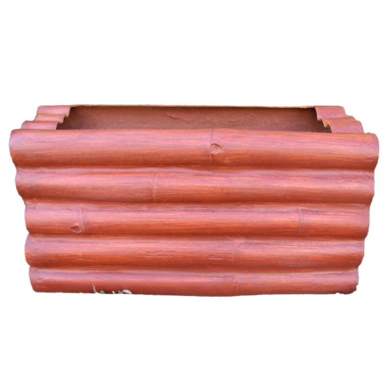 Bamboo Tall Reddish Brown Fiber Planter