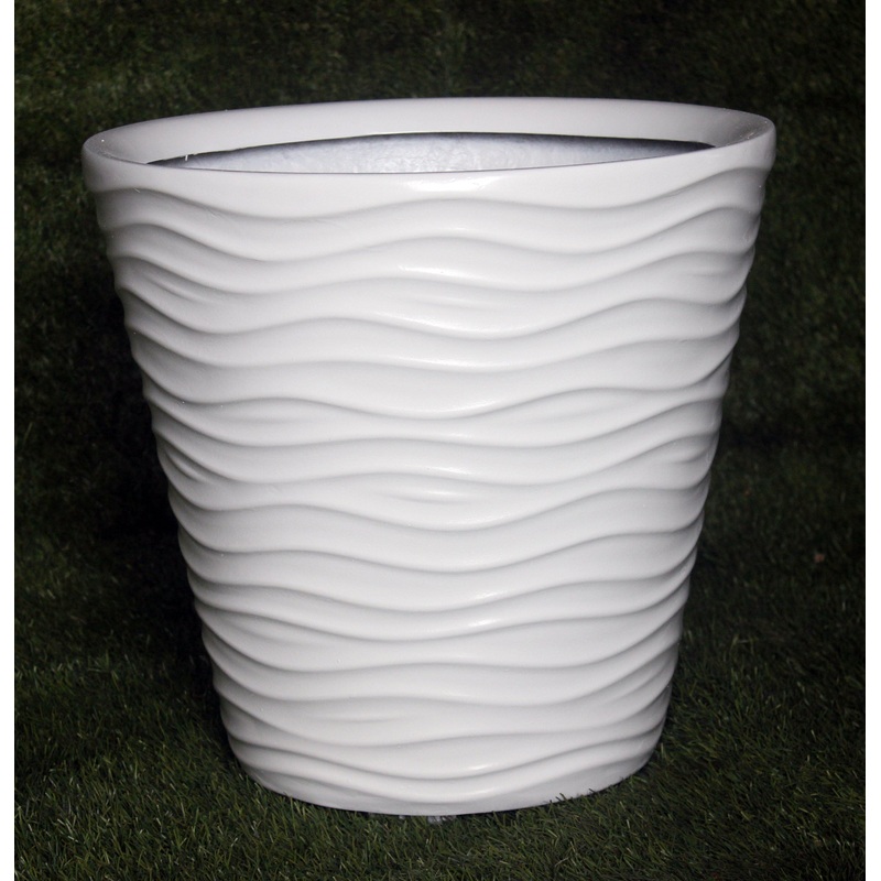Sea Surf White Fiber Planter