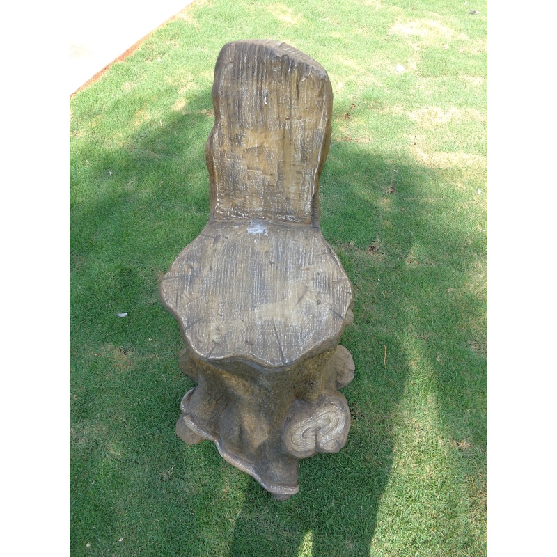 Wooden Log Seat With Back Rest
