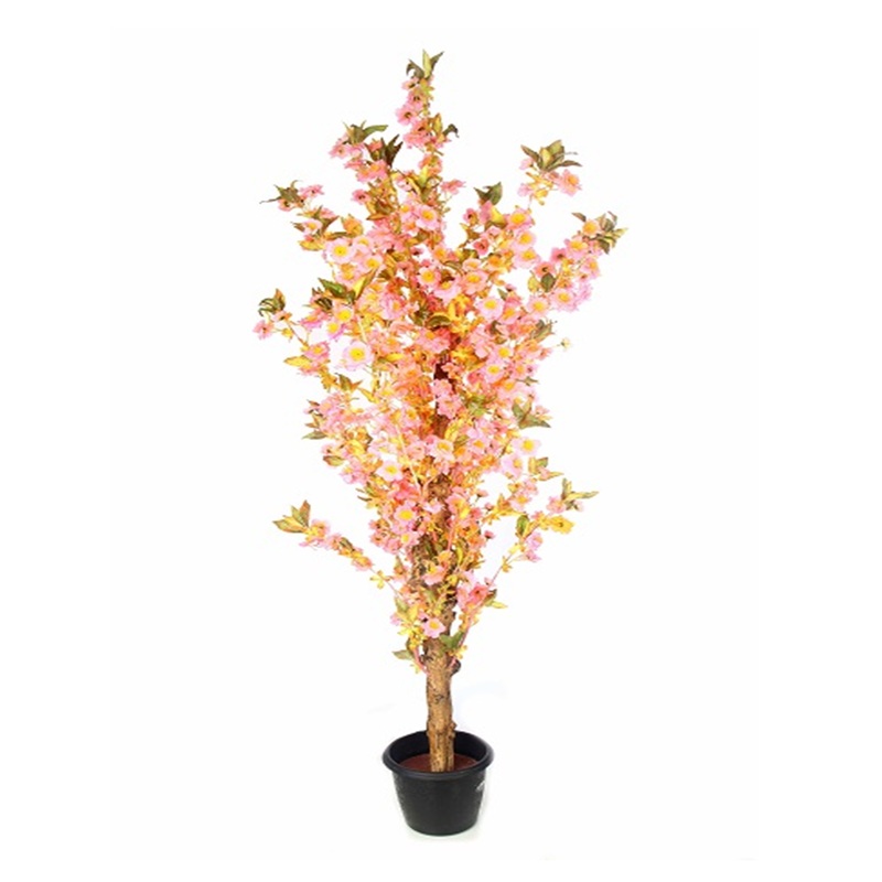Artificial Blossom Tree Peach Pink in Coffee Wood Stick – 5 feet