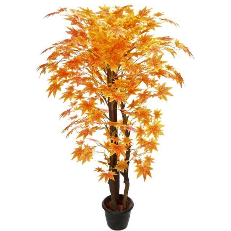 Artificial Maple Plant Orange Natural Stick -4 Feet