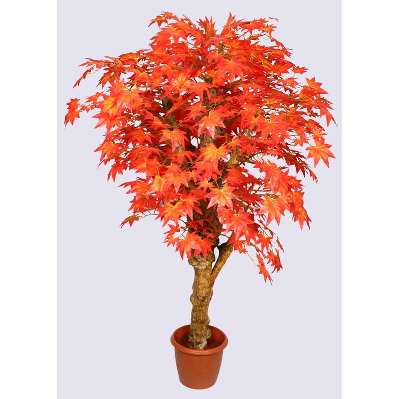 Artificial Maple Red Tree in Coffee Wood with Branches – 4 Feet