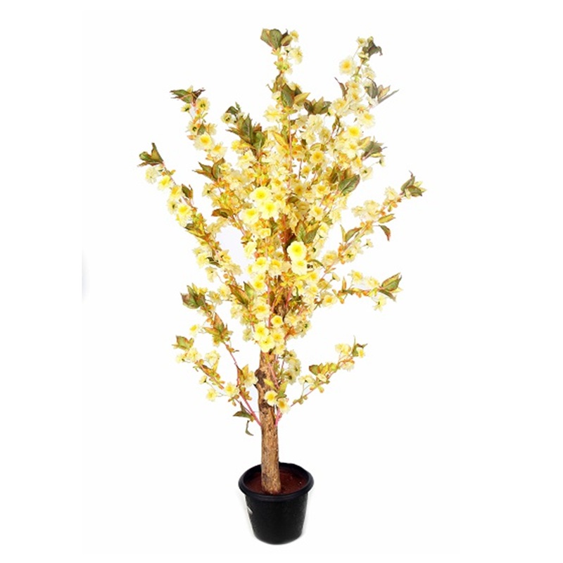 Artificial Blossom Tree Cream in Coffee Wood Stick – 5 feet