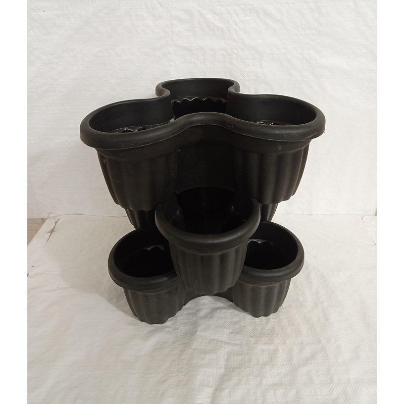 Stacking Pots Black,Vertical Flower Tower Pots